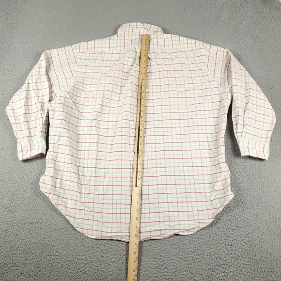 Ralph Lauren Shirt Mens 17.5 Red Green Check Dress Button Up Long Sleeve - Picture 4 of 7